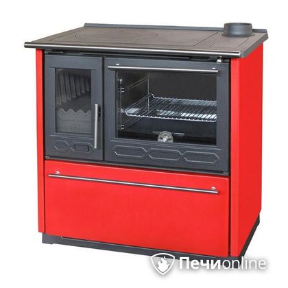 Отопительная печь Plamen 850 Glas красная труба справа в Хабаровске
