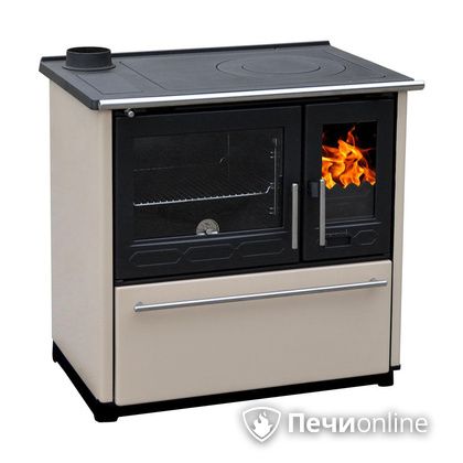 Отопительно-варочная печь Plamen 850 Glas крем труба слева в Хабаровске