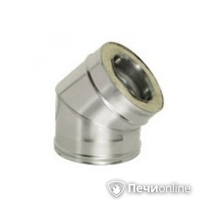 Дымоход Дымок Колено 45° с изоляцией 0,8 мм. OTFR45 150/230 в Хабаровске