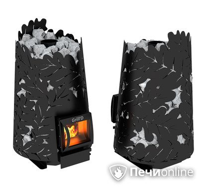 Дровяная печь-каменка GrillD Dubravo 180 short black в Хабаровске