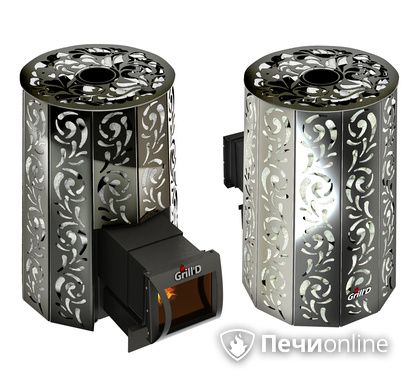 Дровяная печь-каменка GrillD Violet long Жадеит 80 в Хабаровске
