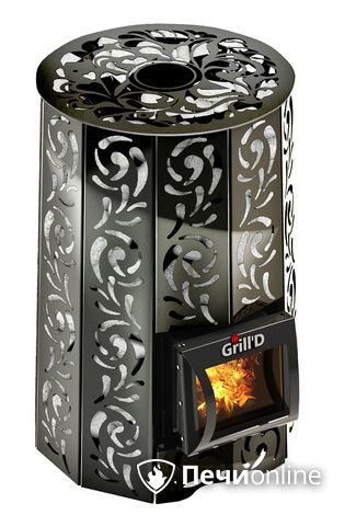 Дровяная печь-каменка GrillD Violet short Жадеит 80 в Хабаровске