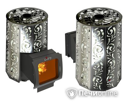 Дровяная печь-каменка GrillD Violet window long Max Жадеит 100 в Хабаровске