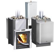 Дровяная банная печь Ермак Элит 20-ПС стекло нержавеющая сталь регулируемый тоннель