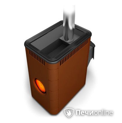 Дровяная банная печь TMF  Аврора Inox ДА Иллюминатор терракота  в Хабаровске