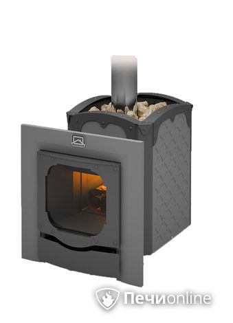 Дровяная банная печь Теплодар Былина-12 Ч Панорама (1.1) в Хабаровске