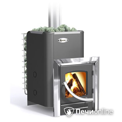 Дровяная банная печь Ермак 12ПС с панорамным стеклом в Хабаровске