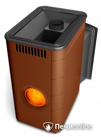 Дровяная банная печь TMF Аврора Inox Витра Иллюминатор терракота  в Хабаровске