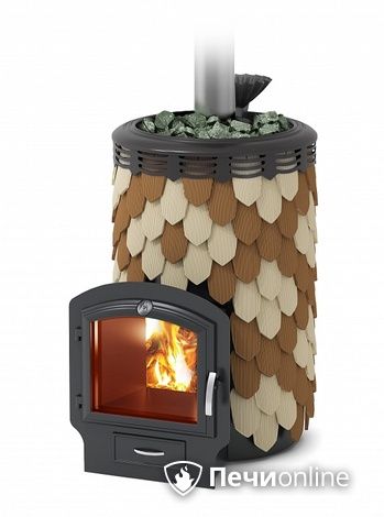Дровяная банная печь TMF Альфа Панголина Лайт Inox ЧДБСЭ ЗК шамот- терракота в Хабаровске