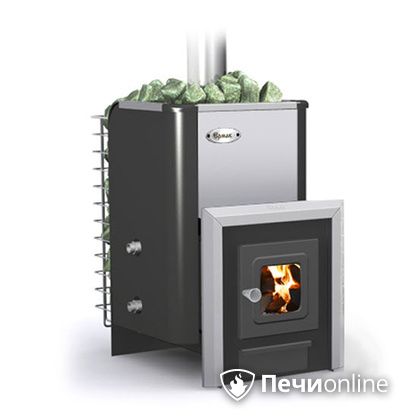 Дровяная банная печь Ермак -Элит 16-С стекло нержавеющая сталь в Хабаровске