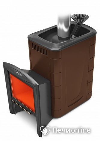 Дровяная банная печь TMF Гейзер 2014 Inox Витра ЗК шоколад в Хабаровске