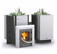 Дровяная банная печь Ермак Элит 16-ПС стекло нержавеющая сталь регулируемый тоннель