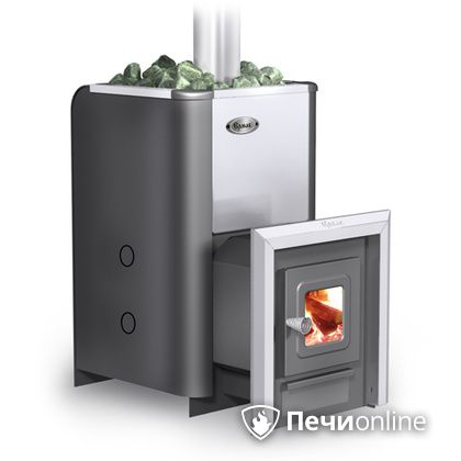 Дровяная банная печь Ермак Элит 20-С стекло нержавеющая сталь в Хабаровске