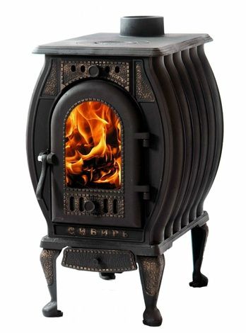 Отопительно-варочная печь Сибирь  чугунная "Сибирь-8" со стеклом в Хабаровске