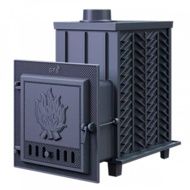Дровяная банная печь Гефест ЗК 18 чугунная дверца закрытая каменка