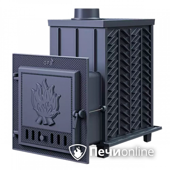 Дровяная банная печь Гефест ЗК-30 чугунная дверца закрытая каменка в Хабаровске