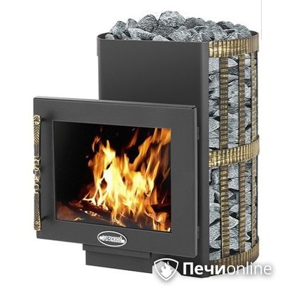 Дровяная банная печь Везувий Скиф Ковка 22 Панорама в Хабаровске