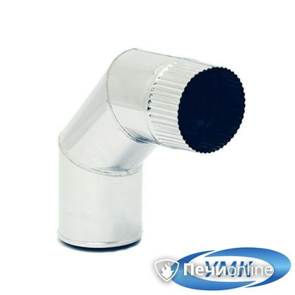 Дымоход УМК Отвод 90° D150 0.5мм нержавейка в Хабаровске