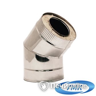 Дымоход УМК Сэндвич-отвод 135°  D200х280 Н+Оц 0.5мм 0.5мм по воде в Хабаровске