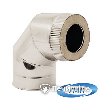 Дымоход УМК Сэндвич-отвод 90° D80х160 Н+Н 0.5мм 0.5мм по воде в Хабаровске