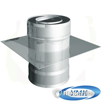 Дымоход УМК Монтажная площадка D100х160 Н+Н 1,0мм 0,5мм по воде в Хабаровске