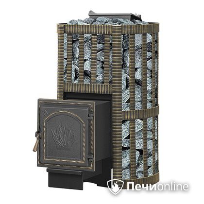Дровяная банная печь Везувий Ураган Ковка 16 (271) с закрытой каменкой чугун в Хабаровске