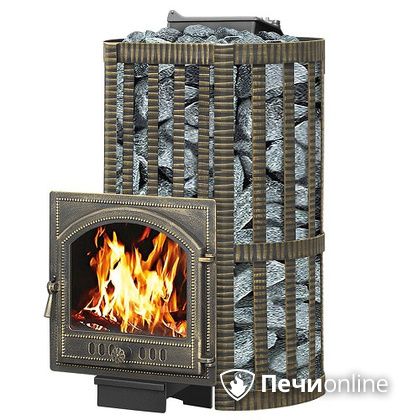 Дровяная банная печь Везувий Ураган Ковка 28  (205) с закрытой каменкой чугун в Хабаровске