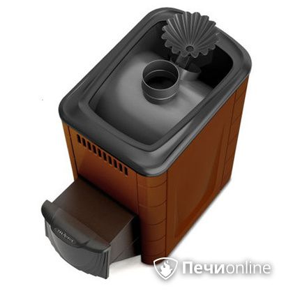 Дровяная банная печь TMF Ангара 2012 Carbon с закрытой каменкой дверь антрацит терракота в Хабаровске