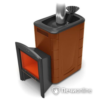 Дровяная банная печь TMF Гейзер 2014 Inox Витра  Терракота в Хабаровске