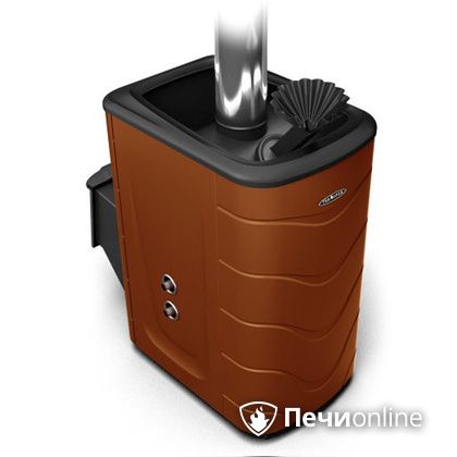 Дровяная банная печь TMF Гейзер 2014 Inox с теплообменником терракота в Хабаровске