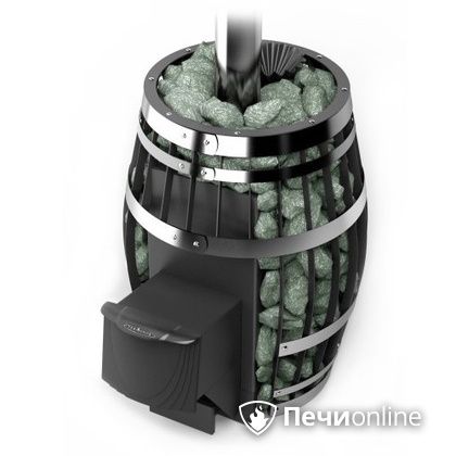 Дровяная банная печь TMF Саяны XXL 2015 Inox с закрытой каменкой и теплообменником дверь антрацит в Хабаровске