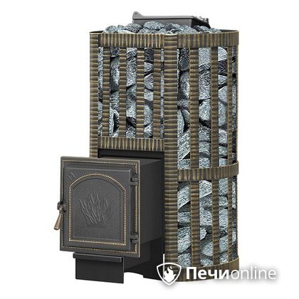 Дровяная банная печь Везувий Ураган Ковка 22 (271) с закрытой каменкой чугун в Хабаровске