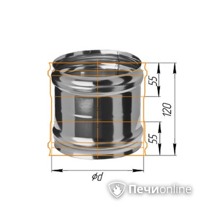 Дымоход Феррум Адаптер ММ для печи нержавеющий 08 d-200 в Хабаровске