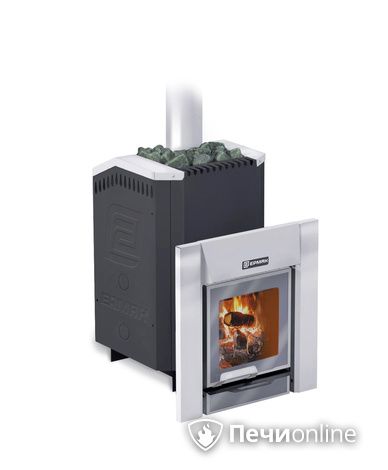 Дровяная банная печь Ермак 12-Премиум чугунная топка 10мм в Хабаровске